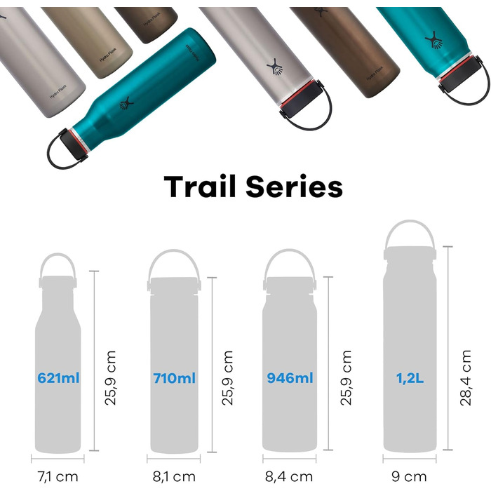 Гідрофляга HYDRO FLASK Trail Series 710 мл – вакуумна термобутилка з нержавіючої сталі, легка, з герметичною кришкою Flex, BPA-free, Jasper