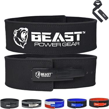 Пояс Beast Power Gear для важкої атлетики, 10/13 мм, 6XL, чорний/чорний