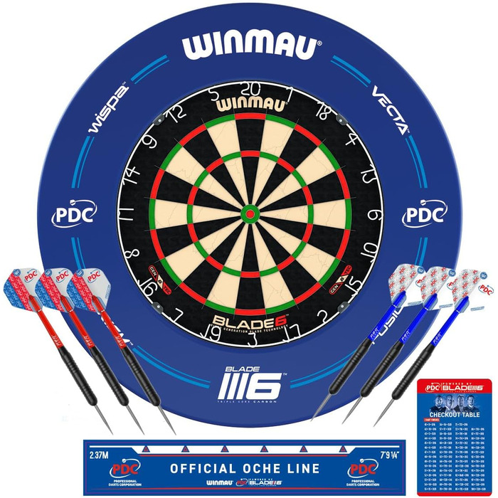 Дошка для дартсу WINMAU Blade 6 - професійна щетина, турнірний набір