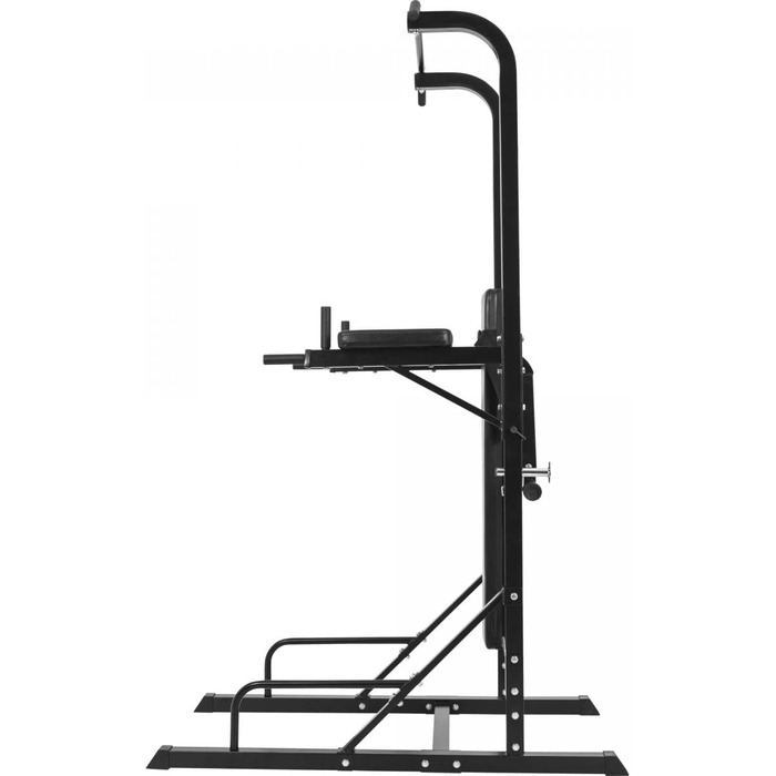 Силова станція GORILLA SPORTS Power Tower, складана лава, турнік, бруси, до 150 кг, чорна, багатофункціональний тренажер для дому