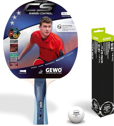 Ракетка GEWO CS Energy Control ITTF, увігнута, губка 1,8 мм