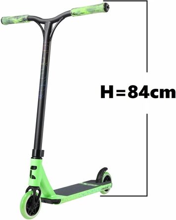 Тупий самокат Colt S5 Park Stunt Scooter H84 Trick Pedal Скутер 110мм колеса 3,74кг наклейка Fantic26 (зелена)