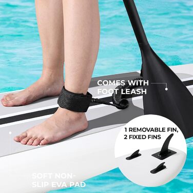 Надувна SUP дошка для серфінгу 10FT з аксесуарами, регульованим веслом, насосом, рюкзаком, страховочним шнуром, для дорослих, до 200 кг, для водних видів спорту