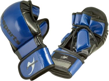 Рукавички Ju-Sports MMA Carbon Blue, PU, захист пальця та кістки XL