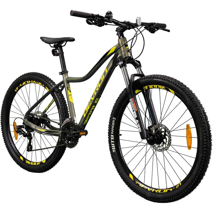 Гірський велосипед Devron RM1.7W, Hardtai Auminiu, Shimano 3x8, дискове гальмо 27.5 zo, навколо Гірський велосипед для авантюрних жінок (зелений, L)