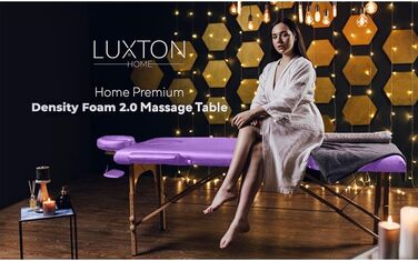 Масажний стіл Luxton Home Premium Foam, складаний, регульований, 183x68 см, з аксесуарами та сумкою для перенесення – для дому, салону, спа, татуювання