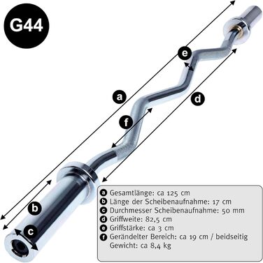 Штанга 50мм Ø Curl Bar G44 Closure G36 чорний