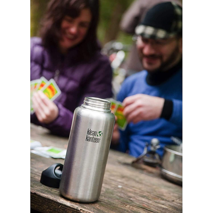 Широка пляшка для води Klean Kanteen з широкою петлею з матової нержавіючої сталі 1182 мл