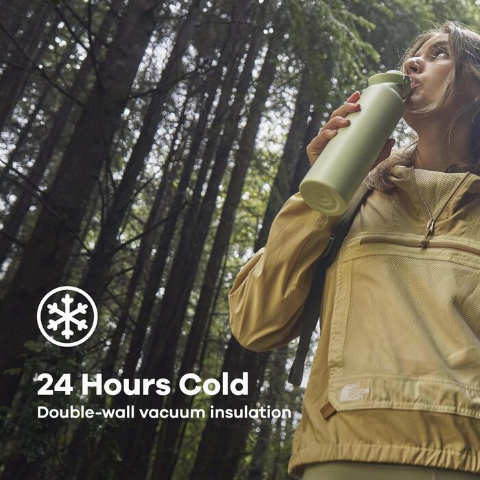 Термос-гідрофляшка HYDRO FLASK 709 мл з трубочкою, вакуумна пляшка з нержавіючої сталі, для гарячих і холодних напоїв, BPA-free, чорна