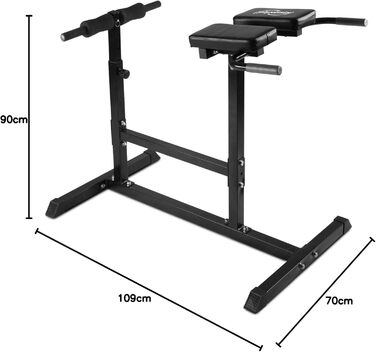 Тренажер для спини Physionics Hyperextension - регулювання висоти на 5 сходинок, з м'якою фіксацією ноги, максимальне навантаження 200 кг - тренажер для живота, розгинач спини, Тренажер для дому на Roman Chair