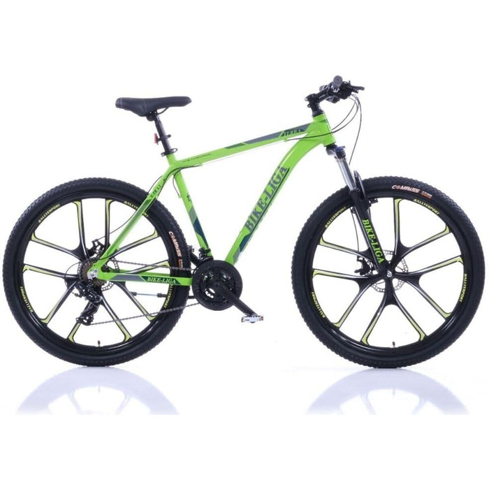 Гірський велосипед Corelli 27,5 MTB Hardtail ALU Bike, 21 швидкість, Zoom 2023 Крос жовто-зелений 20