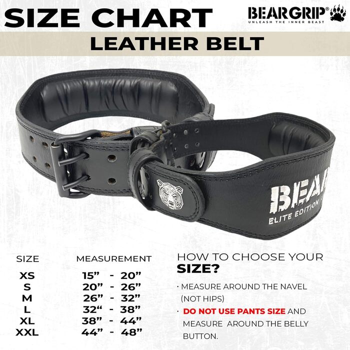 Пояс для важкої атлетики BEAR GRIP Elite Edition чорний S