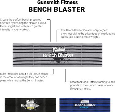 Зброяр Fitnes Bench Blaster - міцне зчеплення та зручна посадка Бластер для жиму лежачи - Силовий пояс для вправ з рогатки для важкої атлетики, пауерліфтингу, силових тренувань та жиму лежачи Sling S Extreme - Рівень 3 Сила