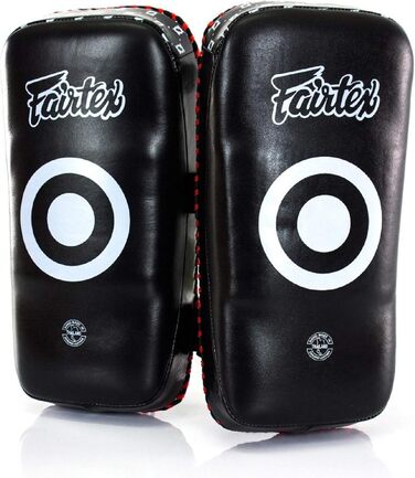 Накладки для кікбоксингу Fairtex Thai Superior - чорна/червона шкіра