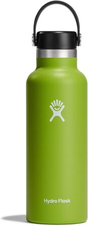 Гідрофляга HYDRO FLASK 532 мл – вакуумна пляшка з нержавіючої сталі для води, спортивна термобутилка з герметичною кришкою Flex Cap і ремінцем, широка шийка, підходить для посудомийної машини, колір Seagrass