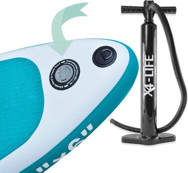 Надувна SUP-дошка X4-LIFE 305 см з аксесуарами, до 150 кг, комплект для ремонту, весло, плавник, сумка для перенесення – ідеально для літа