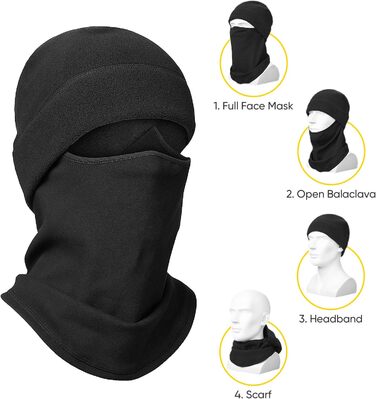 Маска для обличчя Snowledge Ski Balaclavas (S-4XL, чорна)