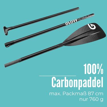 Дошки Glory FULL CARBON SUP Paddle, карбон, 180-220см, 3 частини