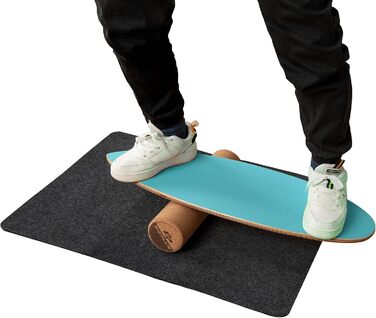 З дерева, Balance Board, Balance Trainer Trickboard для дому, в т.ч. корковий рулон, Балансборд з 8 якісних шарів деревини пресованого Blue