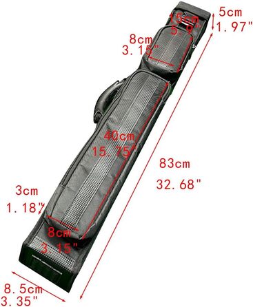 Сумка для більярду Dickly Pool Cue Bag 4 отвори Футляр для зберігання більярду Легкий захисний тримач Чохол з PU шкіри (5 отворів чорний)