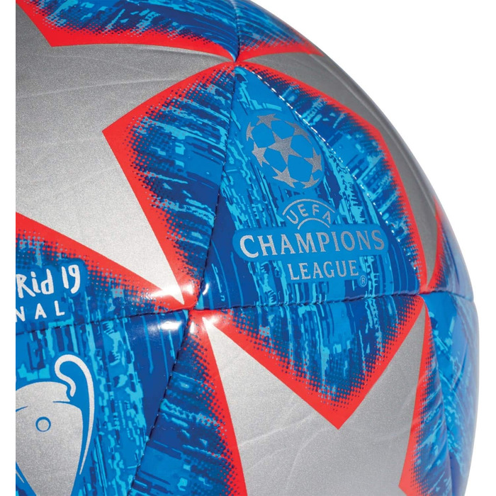 Футбольний м’яч Adidas UCL Finale Madrid 2019 Capitano, сріблястий/синій, розмір 4