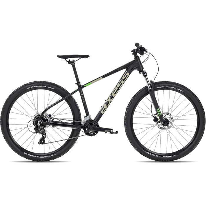 Чоловічий 16-швидкісний дисковий велосипед MTB Shimano Axess Brash (чорний матовий, 14 дюймів)