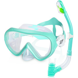 Набір трубки Kids, Окуляри для дайвінгу Kids Anti-Fog and Dry Snorkel - Маска для дайвінгу проти протікання Суха трубка Набір для підводного плавання для хлопчиків дівчаток 4-14 F Aqua Set