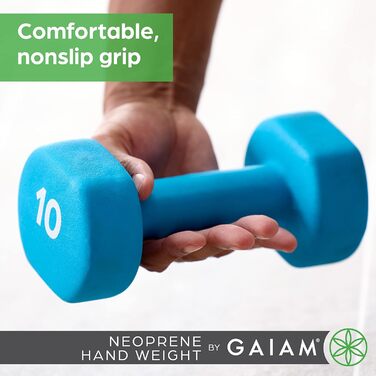 Гантель Gaiam Neoprene, ука 10-фунтова (D) синя 4,5 кг