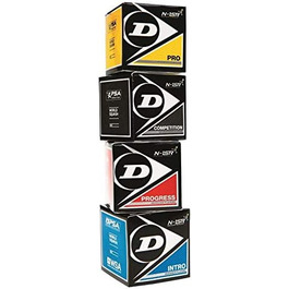 М'ячі Dunlop Multipack 4 - всі кольори (синій, червоний, жовтий, подвійний жовтий)