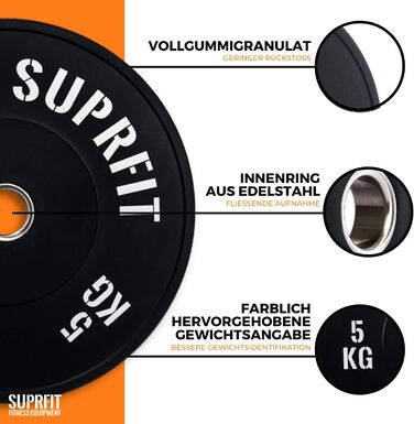 Накладки на бампер SUPRFIT 50мм, 5-25кг, амортизовані, ч/б (2x5кг)