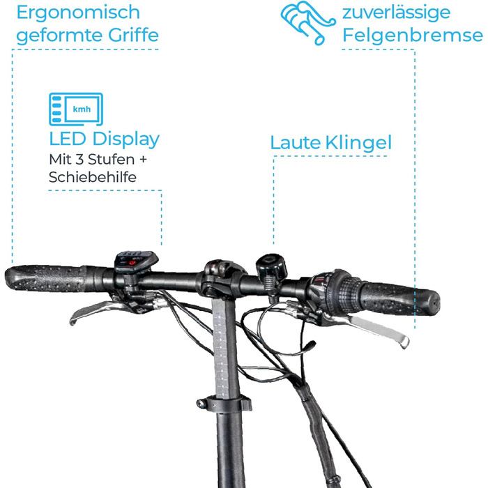 Велосипед 101 E-Bike 20, складаний, 6 передач, синій, 150-180 см