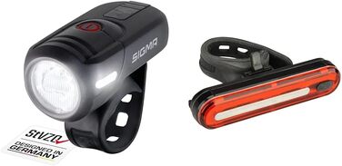 SIGMA Aura 45 – велосипедна LED фара 45 Люкс, акумуляторна, водостійка, 3 режими, переднє світло, StVZO