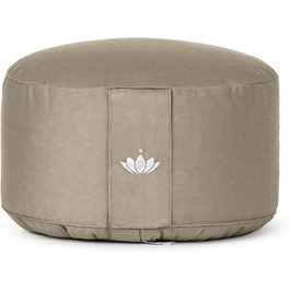 Подушка для медитації Lotuscrafts Yoga Cushion Extra High - Висота сидіння 20 см - Бавовняний чохол, який можна прати - Подушка для сидіння для йоги з наповнювачем зі спельти - Сертифіковано GOTS (світло-коричневий)