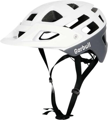 Шолом GarBull MTB з козирком, регульований, для дорослих (M, White-Grey)