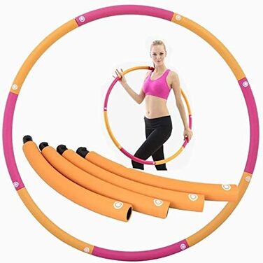 Обруч для фітнесу Hula Hoop обтяжений, знімний, 1,35 кг, помаранчевий/червоний