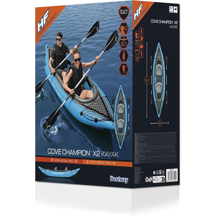 Набір байдарок Bestway Hydro-Force Cove Champion X2 331 x 88 x 45 см