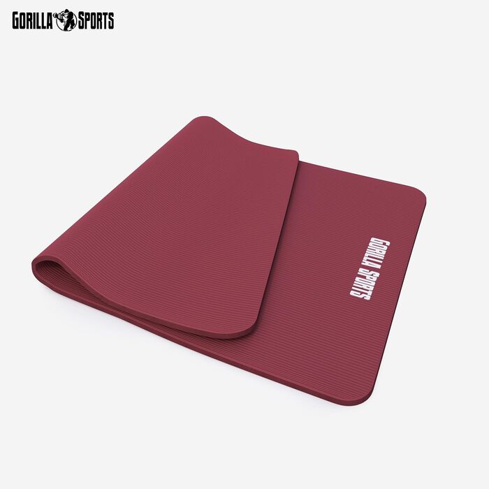 Йога-мат GORILLA SPORTS® 190x60/100x1,5 см, нековзкий, без фталатів, з ременем для перенесення, вибір кольору – килимок для фітнесу, спорту та гімнастики