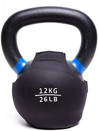 СПЕЦІАЛЬНО ДЛЯ ПРОДУКТІВ KETTLEBELL KINGS - Обгортка для гирі з пудровим покриттям - LB - Чохол для гирі для підлоги з неопреновим рукавом 3 мм для тренажерного залу або домашнього фітнесу Захист гирі (70 фунтів)