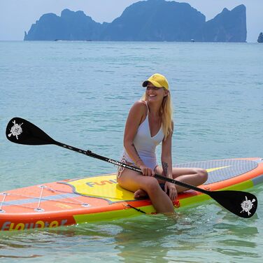 Весло для SUP FunWater, 3-секційне, регульоване, легке, плаваюче, з посиленими нейлоновими лопатями, для сапборду, біле