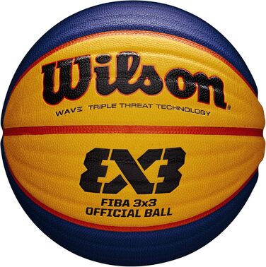 Міні-гумовий баскетбольний м'яч Wilson Unisex-Adult FIBA 3X3 (матчевий м'яч, комплект із сіткою для м'ячів)