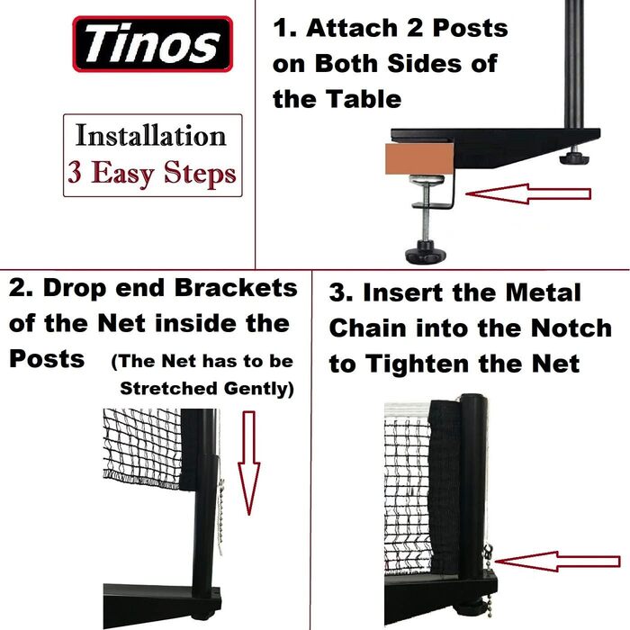 Набір сіток для настільного тенісу Tinos, міцний, регулювання натягу/висоти