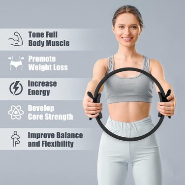 Кільце для пілатесу ritfit Фітнес-коло PREMIUM POWER Resistance для всього тіла з чохлом для перенесення та бонусною електронною книгою, чорний