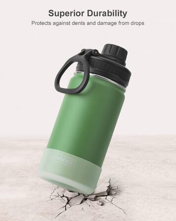 Термобутилка Koodee 350 мл з нержавіючої сталі, ізольована, герметична, BPA Free, вакуумна пляшка для води для школи, спорту, фітнесу та активного відпочинку