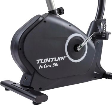 Велотренажер Tunturi FitCycle 50i/70i з LCD монітором Ергометр з додатком (Tunturi Routes & Zwift) Велосипед для домашнього тренажера на 32 кроки, датчик серцевого ритму, вантажопідйомність 150 кг (Tunturi Fitcycle 50i)