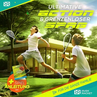 Набір ракеток Rush RS3 Speed Badminton Set 5 предметів (2 ракетки, 5 воланів, софтбол, 8 шт. розмітка поля, сумка для перенесення) Crossminton Set - Turbo Badminton Set - Швидкісний набір для бадмінтону (1-й білий)