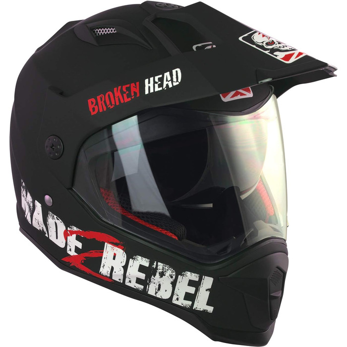 Мотошолом Broken Head made2rebel з візором, сонцезахисною шторкою, для ендуро, кросу та квадроциклів