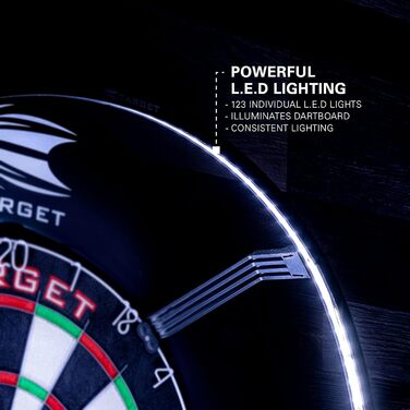 Освітлення Target Darts Corona Vision, чорний каркас, білий LED