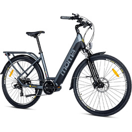 Велосипеди Moma E-City 28 PRO, Shimano 7-шв., гідр. гальма, акум. 48 В