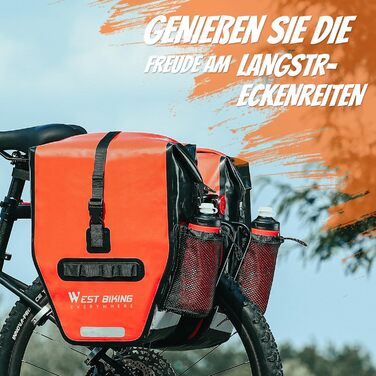 Велосипедна сумка HONGYEA 50L, подвійна, водонепроникна, для багажника, для електровелосипеда, MTB, шосейного велосипеда