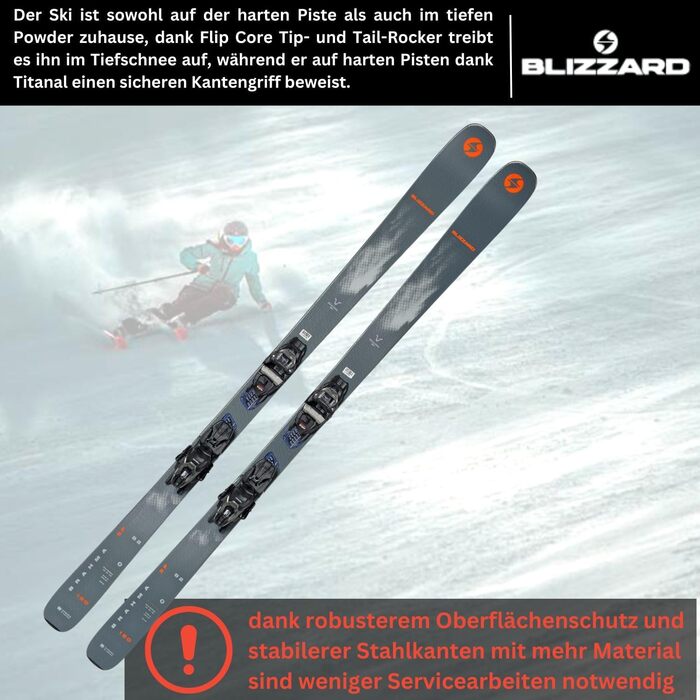 Гірськолижний лижний Allmountain Ski - Blizzard Brahma 82 - Rocker Camber Rocker - з кріпленням Marker TPC 10 Demo Z3-10 - для дуже спортивних лижників 180см